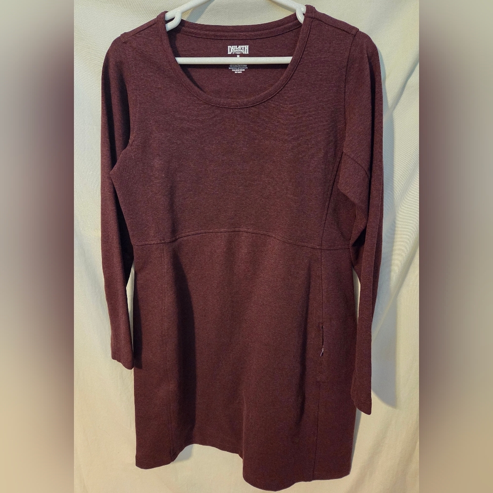 Duluth Trading Co Winter Dress Maroon Heather Size Medium Excellent Condition